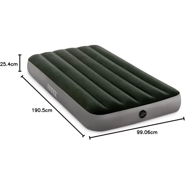 INTEX 64779E DuraBeam Standard Prestige Air Mattress FiberTech  Queen Size  HandHeld Battery Pump  10in Bed Height  600lb Weight CapacityTwin