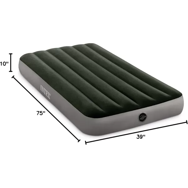 INTEX 64779E DuraBeam Standard Prestige Air Mattress FiberTech  Queen Size  HandHeld Battery Pump  10in Bed Height  600lb Weight CapacityTwin
