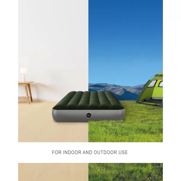 INTEX 64779E DuraBeam Standard Prestige Air Mattress FiberTech  Queen Size  HandHeld Battery Pump  10in Bed Height  600lb Weight CapacityTwin