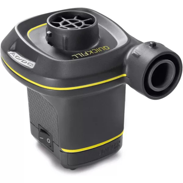 INTEX 66633E QuickFill 120 Volt ACDC Electric Pump Inflates and Deflates Air Mattresses Kayaks Boats  Includes 3 Nozzles  Sleek and Compact Design  480 LMin Air Flow  Indoor and Outdoor Use