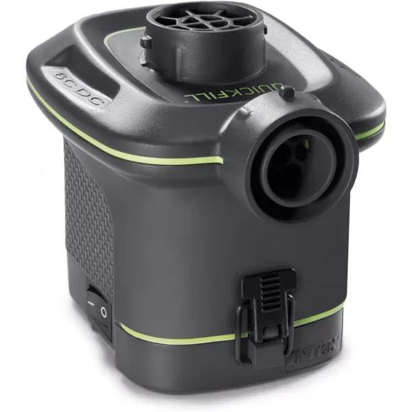 INTEX 66638E QuickFill Battery Pump Inflates and Deflates Air Mattresses Kayaks Boats  Includes 3 Interrconnecting Nozzles  Sleek and Compact Design  420 LMin Air Flow  Indoor and Outdoor Use