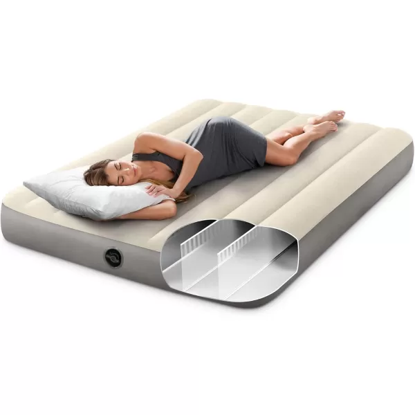 Intex 64102E DuraBeam Standard SingleHigh Air Mattress FiberTech  Full Size  10in Bed Height  600lb Weight Capacity  Pump Sold SeparatelyFull