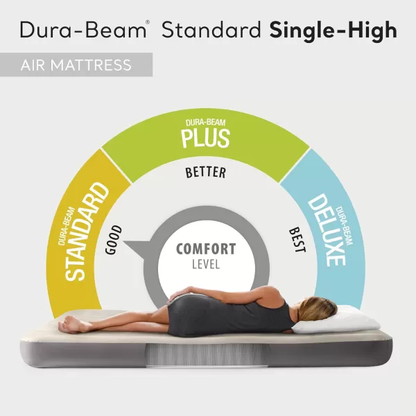 Intex 64102E DuraBeam Standard SingleHigh Air Mattress FiberTech  Full Size  10in Bed Height  600lb Weight Capacity  Pump Sold SeparatelyFull