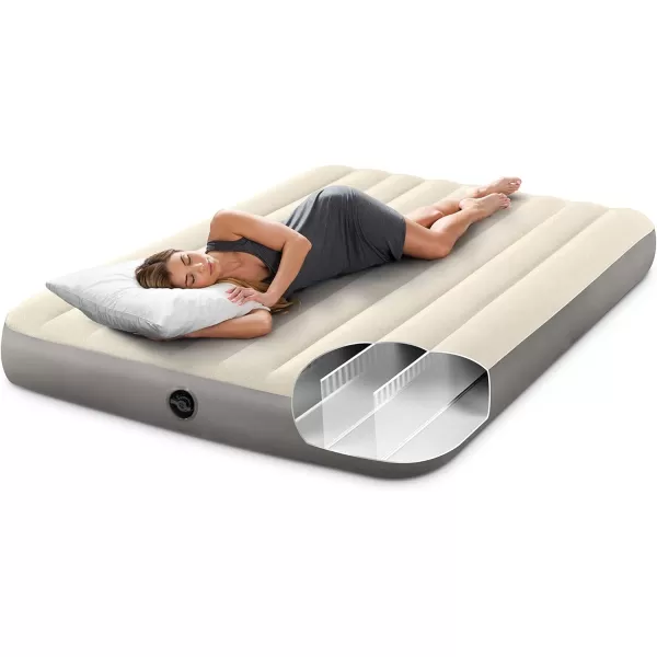 Intex 64102E DuraBeam Standard SingleHigh Air Mattress FiberTech  Full Size  10in Bed Height  600lb Weight Capacity  Pump Sold SeparatelyQueen