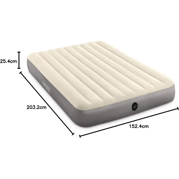 Intex 64102E DuraBeam Standard SingleHigh Air Mattress FiberTech  Full Size  10in Bed Height  600lb Weight Capacity  Pump Sold SeparatelyQueen
