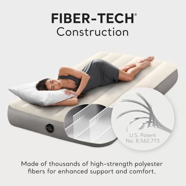 Intex 64102E DuraBeam Standard SingleHigh Air Mattress FiberTech  Full Size  10in Bed Height  600lb Weight Capacity  Pump Sold SeparatelyTwin