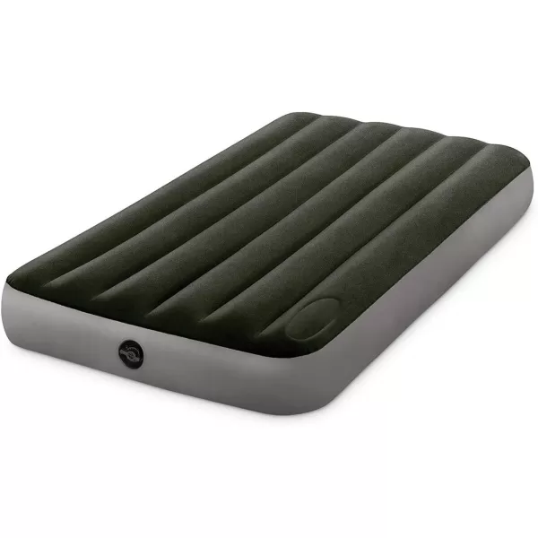 Intex 64763E DuraBeam Standard Downy Air Mattress FiberTech  Queen Size  Builtin Foot Pump  10in Bed Height  600lb Weight CapacityFull