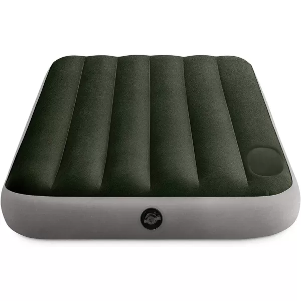 Intex 64763E DuraBeam Standard Downy Air Mattress FiberTech  Queen Size  Builtin Foot Pump  10in Bed Height  600lb Weight CapacityFull