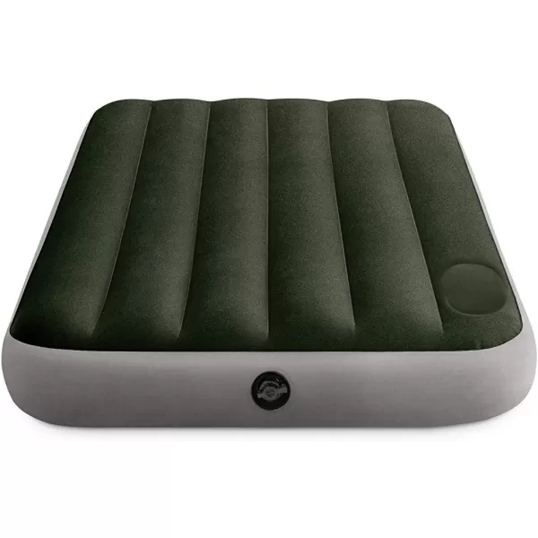 Intex 64763E DuraBeam Standard Downy Air Mattress FiberTech  Queen Size  Builtin Foot Pump  10in Bed Height  600lb Weight CapacityQueen