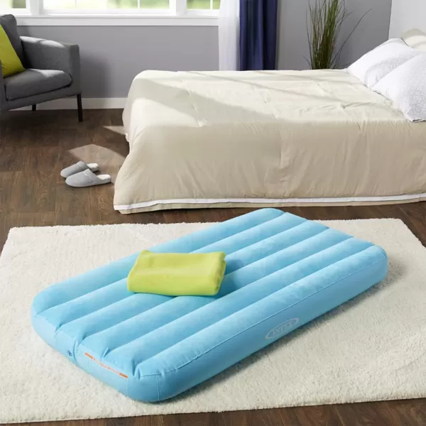 Intex 66803EP Cozy Kidz Inflatable Airbed FiberTech  Velvety Soft Surface  Carry Bag Included  Color May Vary  345quot x 62quot x 7quotInflatable Airbed