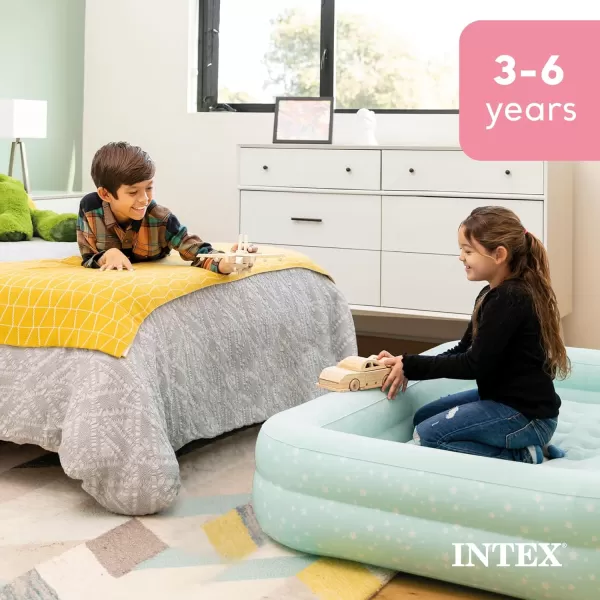 Intex 66810EP Inflatable Kidz Travel Bed Set Includes Hand Pump and Carry Bag  Removable Mattress  Quick Inflation  Indoor Use  28quot x 52 x 4