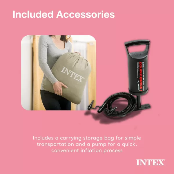 Intex 66810EP Inflatable Kidz Travel Bed Set Includes Hand Pump and Carry Bag  Removable Mattress  Quick Inflation  Indoor Use  28quot x 52 x 4