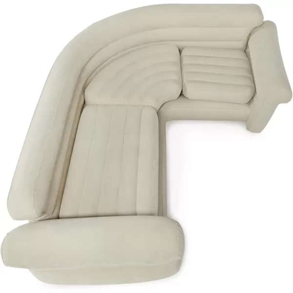 Intex 68575EP Inflatable Corner Sofa LShaped  Indoor Use  2in1 Valve  880lb Weight Capacity  101 x 80 x 30Tan