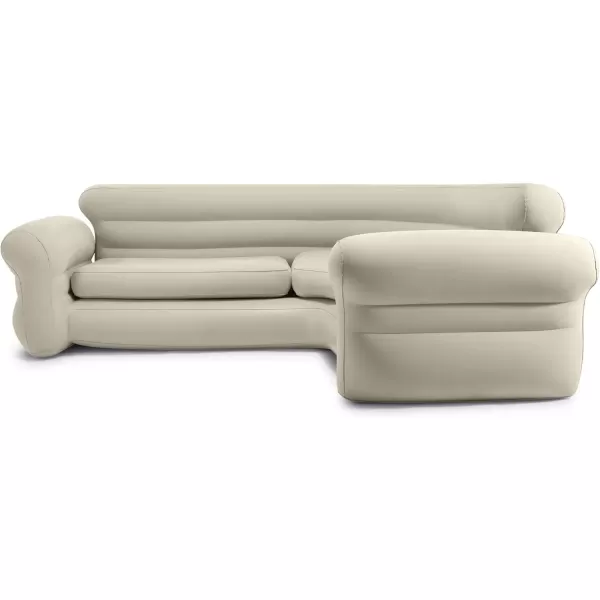 Intex 68575EP Inflatable Corner Sofa LShaped  Indoor Use  2in1 Valve  880lb Weight Capacity  101 x 80 x 30Tan