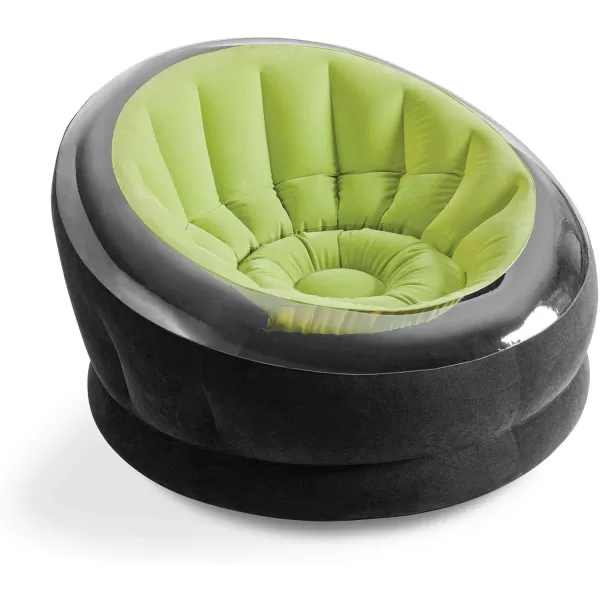 Intex 68581EP Inflatable Empire Chair Durable Outdoor Use  2PLY Laminate  Velvety Surface  Flocked Construction  Green