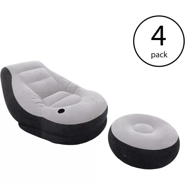 Intex Inflatable Ultra Lounge with Ottoman4 Pack