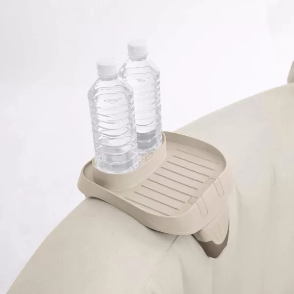 Intex PureSpa Attachable Cup Holder for Spa Wall Pool and Hot Tub Accessory for Drinks that Holds 2 Standard Sized Beverages Tan 8 PackCup Holder