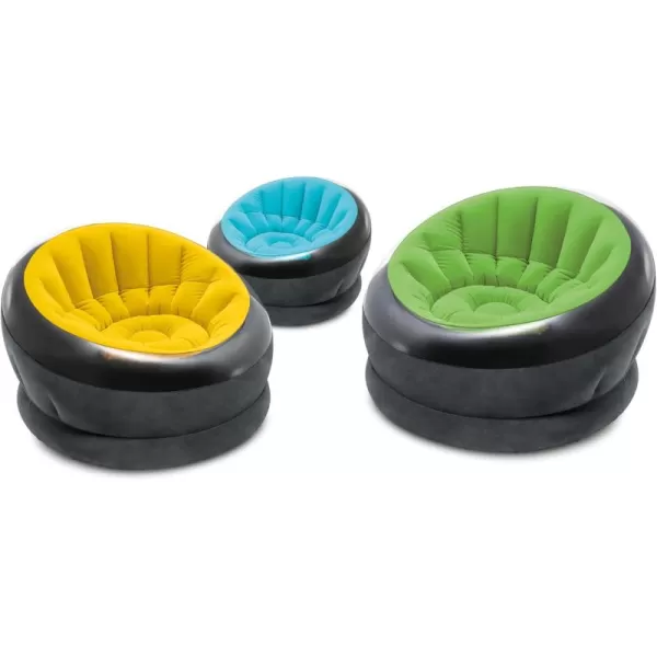 INTEX 68582EP Inflatable Empire Chair Durable Outdoor Use  2PLY Laminate  Velvety Surface  Flocked Construction  Colors May Vary