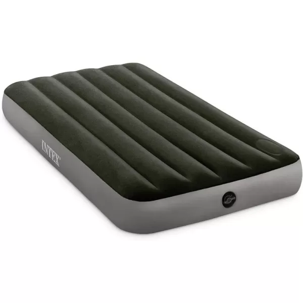 Intex 64763E DuraBeam Standard Downy Air Mattress FiberTech  Queen Size  Builtin Foot Pump  10in Bed Height  600lb Weight CapacityFull