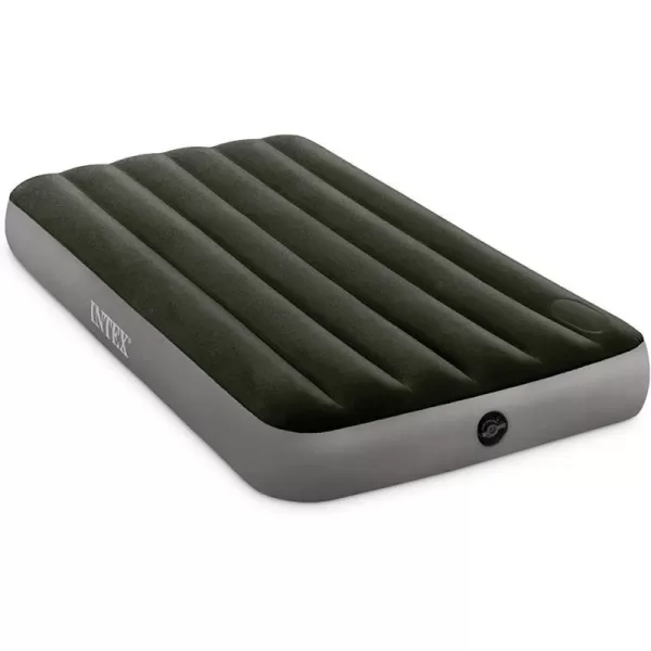 Intex 64763E DuraBeam Standard Downy Air Mattress FiberTech  Queen Size  Builtin Foot Pump  10in Bed Height  600lb Weight CapacityQueen