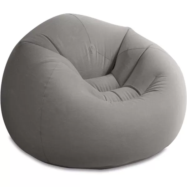 Intex 68579EP Beanless Bag Inflatable Lounge Chair Corduroy Textured Flocking  Durable Vinyl  Folds Compactly  220lb Weight Capacity  45quot x 45quot x 28quot