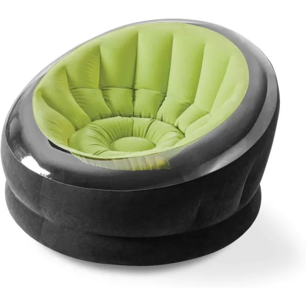 Intex 68581EP Inflatable Empire Chair Durable Outdoor Use  2PLY Laminate  Velvety Surface  Flocked Construction  Green