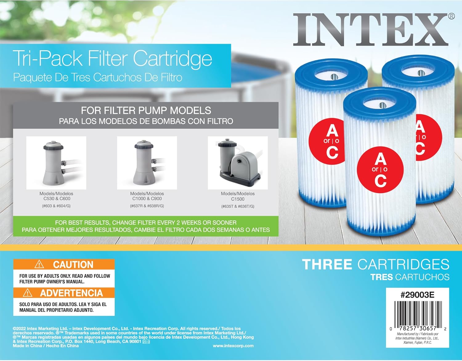 Intex Type A or C Filter Cartridge for PoolsType A