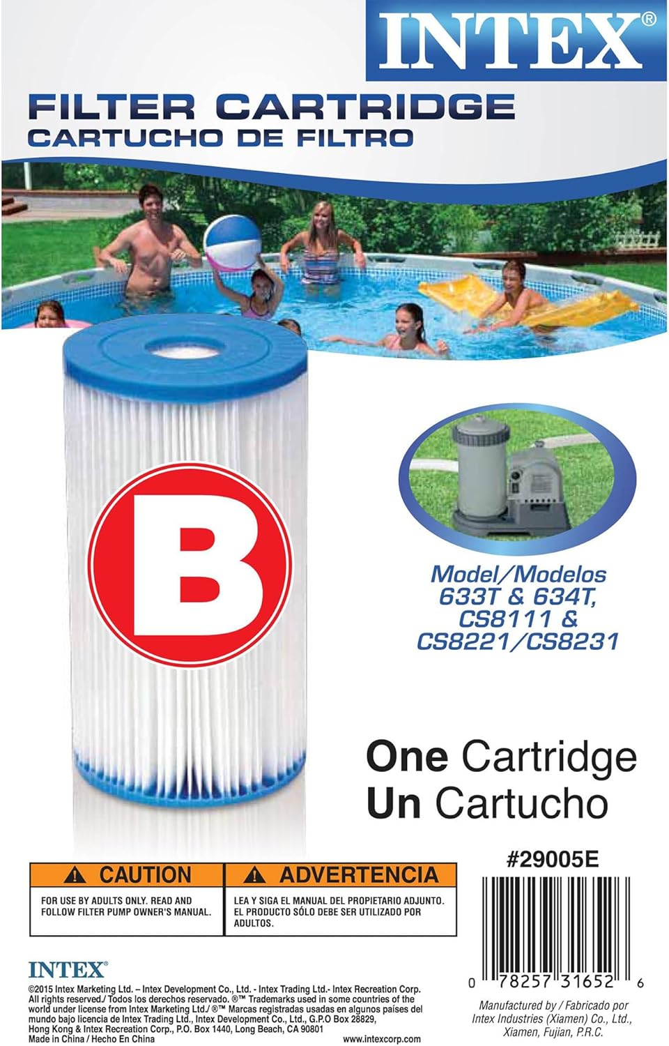 Intex Type A or C Filter Cartridge for PoolsType B