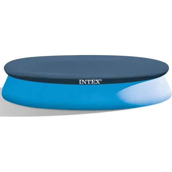 INTEX 28020E Pool Cover For 8ft Round Easy Set Pools  Includes Rope Tie  Drain Holes  12in Overhang  Snug Fit12Foot