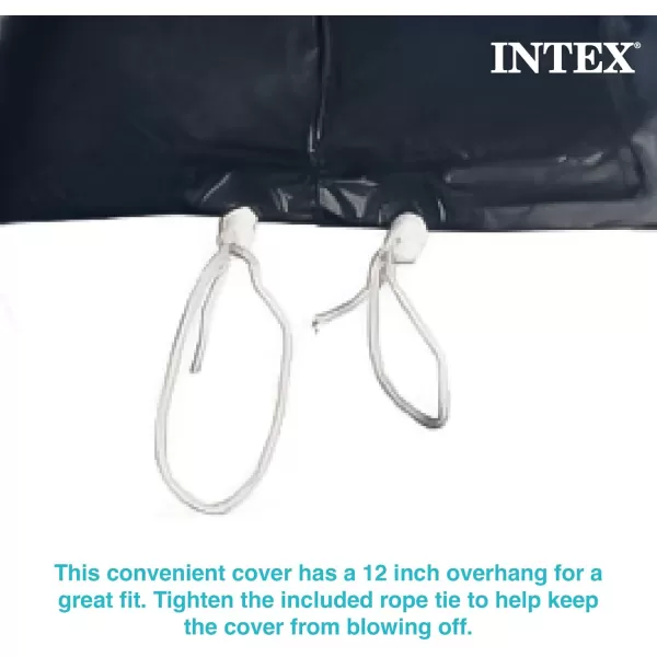 INTEX 28020E Pool Cover For 8ft Round Easy Set Pools  Includes Rope Tie  Drain Holes  12in Overhang  Snug Fit12Foot
