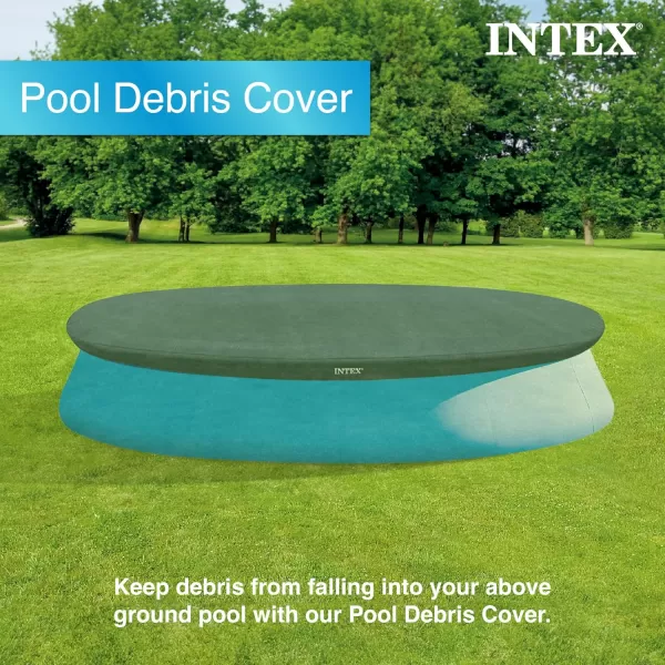 INTEX 28020E Pool Cover For 8ft Round Easy Set Pools  Includes Rope Tie  Drain Holes  12in Overhang  Snug Fit12Foot