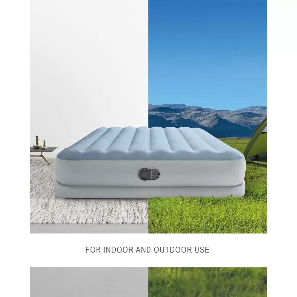INTEX 64159E DuraBeam Plus MidRise Air Mattress FiberTech  Queen Size  Builtin USB Electric Pump  14in Bed Height  600lb Weight CapacityQueen