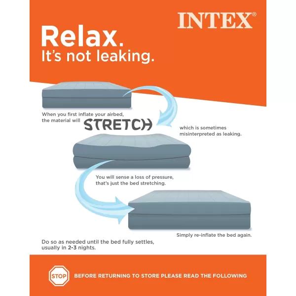 INTEX 64159E DuraBeam Plus MidRise Air Mattress FiberTech  Queen Size  Builtin USB Electric Pump  14in Bed Height  600lb Weight CapacityQueen