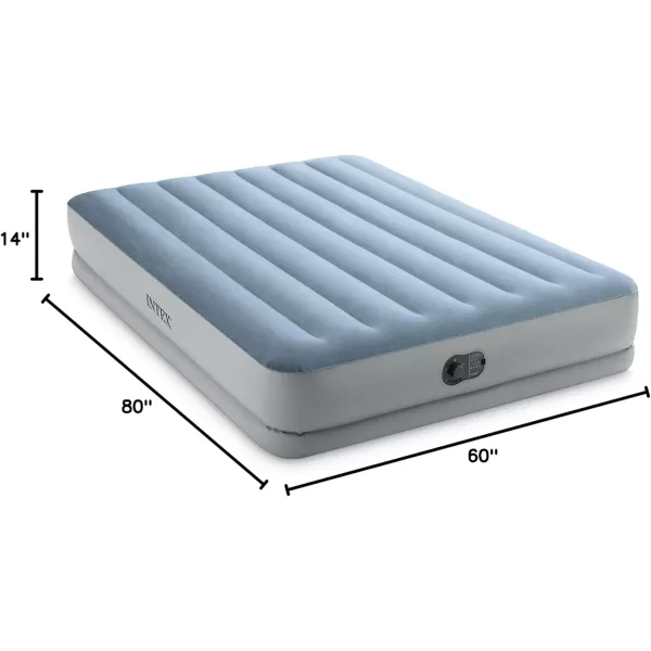 INTEX 64159E DuraBeam Plus MidRise Air Mattress FiberTech  Queen Size  Builtin USB Electric Pump  14in Bed Height  600lb Weight CapacityQueen