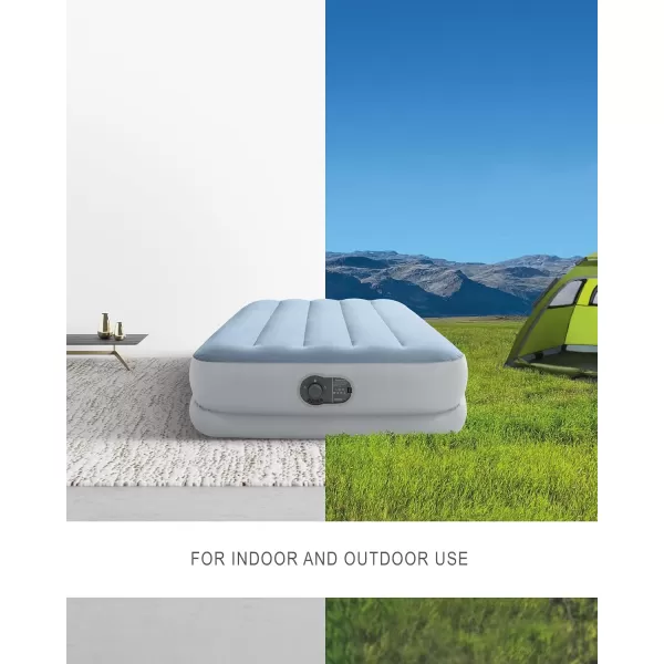 INTEX 64159E DuraBeam Plus MidRise Air Mattress FiberTech  Queen Size  Builtin USB Electric Pump  14in Bed Height  600lb Weight CapacityTwin