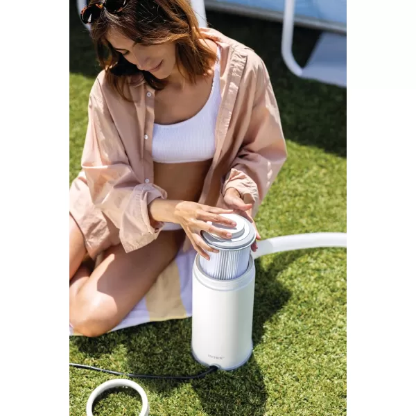 INTEX C1500 Krystal Clear Cartridge Filter Pump for Above Ground Pools 1500 GPH Pump Flow Rate  Improved Circulation and Filtration  Easy Installation  Improved Water Clarity  EasytoClean530 Gallons Per Hour