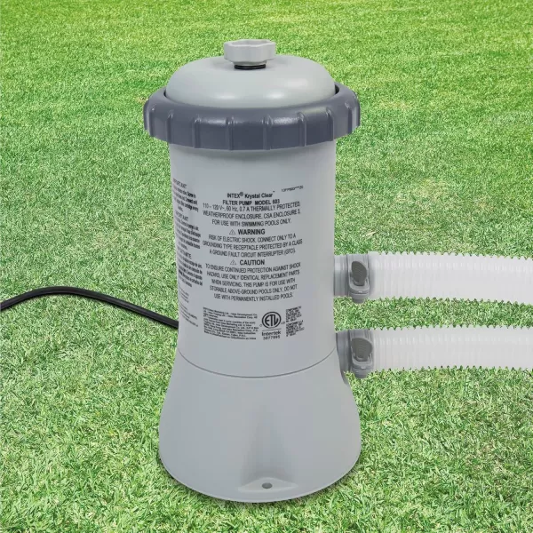 INTEX C1500 Krystal Clear Cartridge Filter Pump for Above Ground Pools 1500 GPH Pump Flow Rate  Improved Circulation and Filtration  Easy Installation  Improved Water Clarity  EasytoClean530 Gallons Per Hour