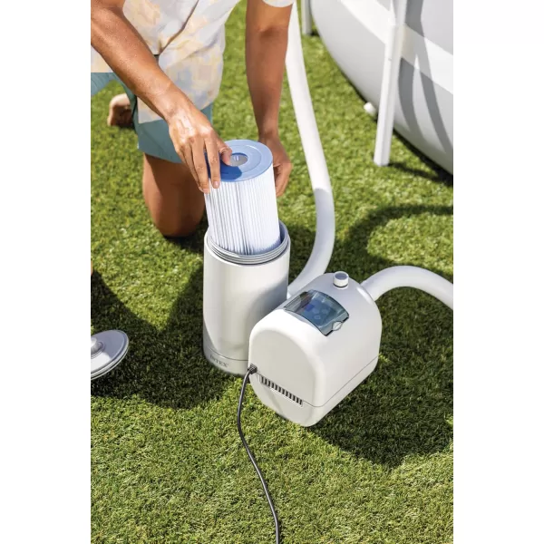 INTEX C1500 Krystal Clear Cartridge Filter Pump for Above Ground Pools 1500 GPH Pump Flow Rate  Improved Circulation and Filtration  Easy Installation  Improved Water Clarity  EasytoClean2 500 Gallons Per Hour