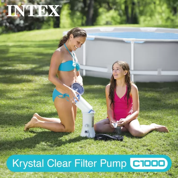 INTEX C1500 Krystal Clear Cartridge Filter Pump for Above Ground Pools 1500 GPH Pump Flow Rate  Improved Circulation and Filtration  Easy Installation  Improved Water Clarity  EasytoClean1 000 Gallons Per Hour