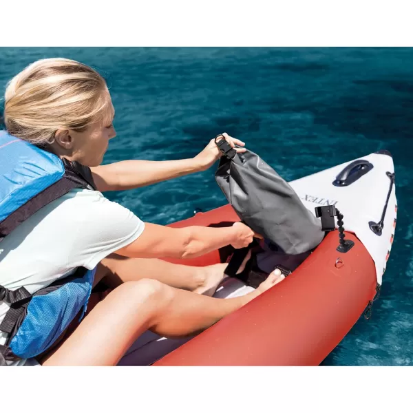 INTEX Excursion Pro Inflatable Kayak Series Includes Deluxe 86in Kayak Paddles and HighOutput Pump  SuperTough PVC  Adjustable Bucket Seat  Fishing Rod Holders  Grab Handles2person