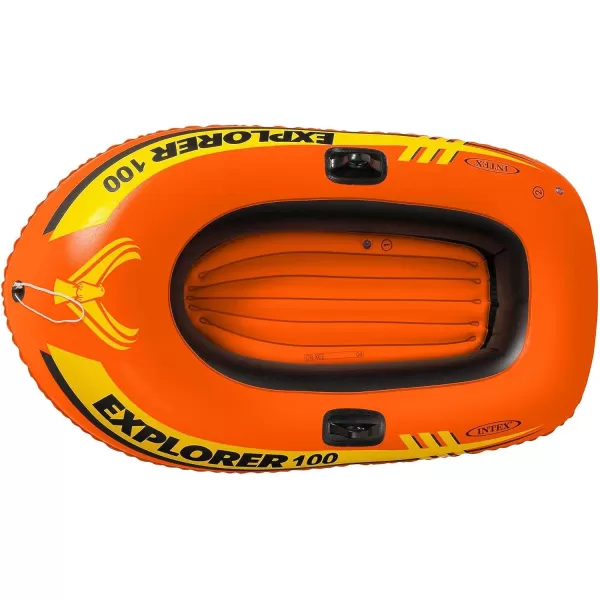 INTEX Explorer Inflatable Boat Series Dual Air Chambers  Welded Oar Locks  Grab Handles  Bow Rope  Sporty DesignExplorer 100