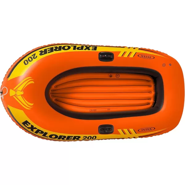 INTEX Explorer Inflatable Boat Series Dual Air Chambers  Welded Oar Locks  Grab Handles  Bow Rope  Sporty DesignExplorer 200