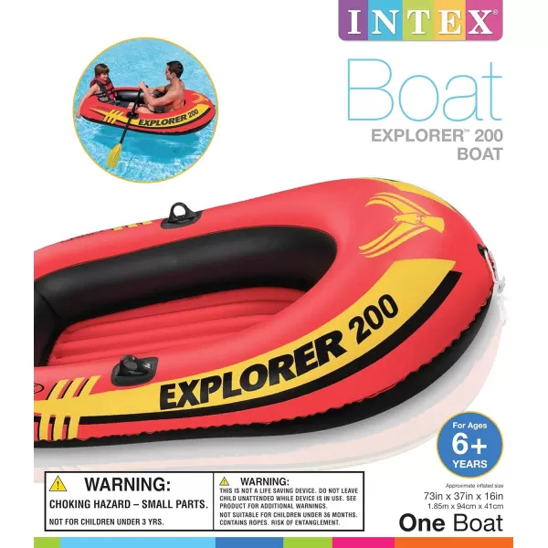 INTEX Explorer Inflatable Boat Series Dual Air Chambers  Welded Oar Locks  Grab Handles  Bow Rope  Sporty DesignExplorer 200
