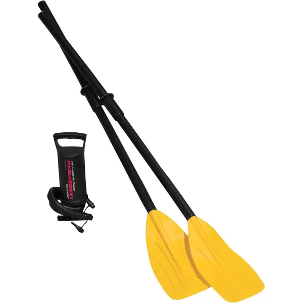 INTEX Explorer Inflatable Boat Series Dual Air Chambers  Welded Oar Locks  Grab Handles  Bow Rope  Sporty DesignExplorer 300 Set