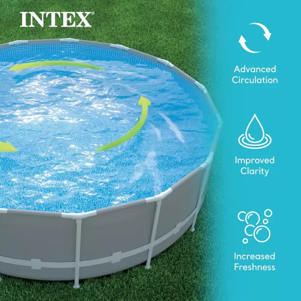 INTEX QS1200 Krystal Clear Saltwater Chlorine System for Above Ground Pools Keeps Water Clear  Removes Bacteria  Reduces Chemical Use  Sleek Control Panel with Buttons  Up to 15000 Gallon PoolsSand Filter Pump  Saltwater System
