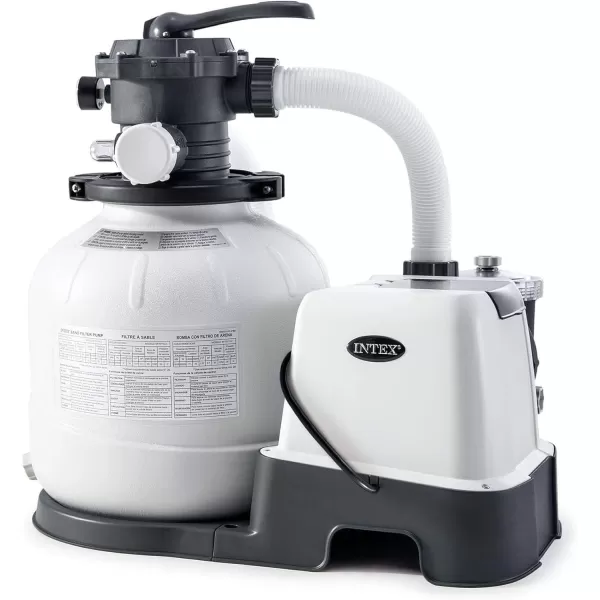 INTEX QS1200 Krystal Clear Saltwater Chlorine System for Above Ground Pools Keeps Water Clear  Removes Bacteria  Reduces Chemical Use  Sleek Control Panel with Buttons  Up to 15000 Gallon PoolsSand Filter Pump  Saltwater System