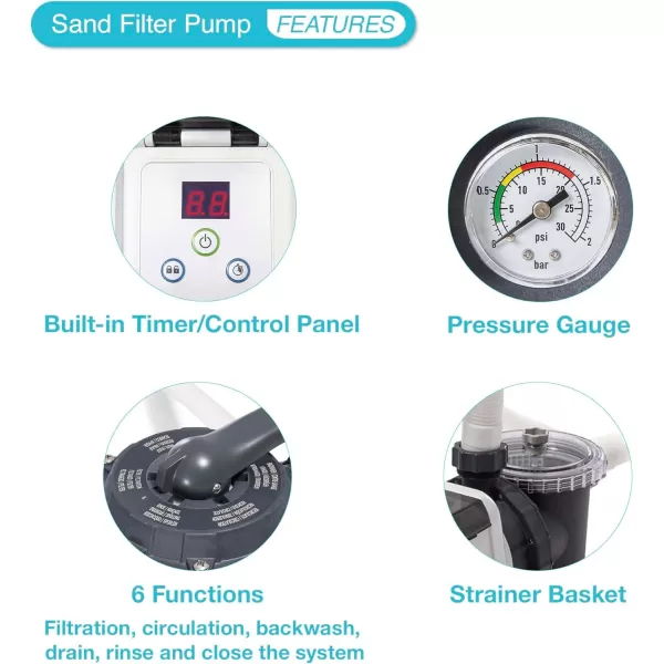 INTEX SX925 Krystal Clear Sand Filter Pool Pump for Above Ground Pools 925 GPH Pump Flow Rate  Improved Circulation and Filtration  Easy Installation  Improved Water Clarity  EasytoClean2 800 Gallon Per Hour