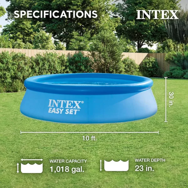 Intex 28165EH Easy Set Inflatable Swimming Pool Set 15ft x 42in  Includes 1000 GPH Cartridge Filter Pump  Removable Ladder  Pool Cover  Ground Cloth10FT x 30IN