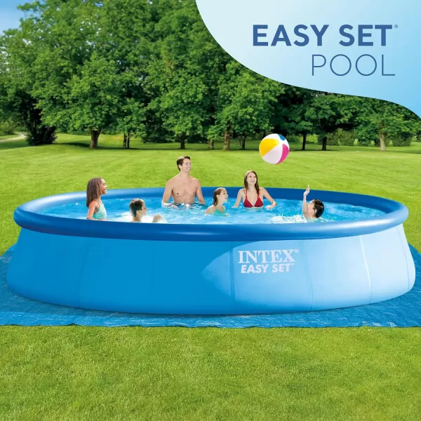 Intex 28165EH Easy Set Inflatable Swimming Pool Set 15ft x 42in  Includes 1000 GPH Cartridge Filter Pump  Removable Ladder  Pool Cover  Ground Cloth12FT x 30IN