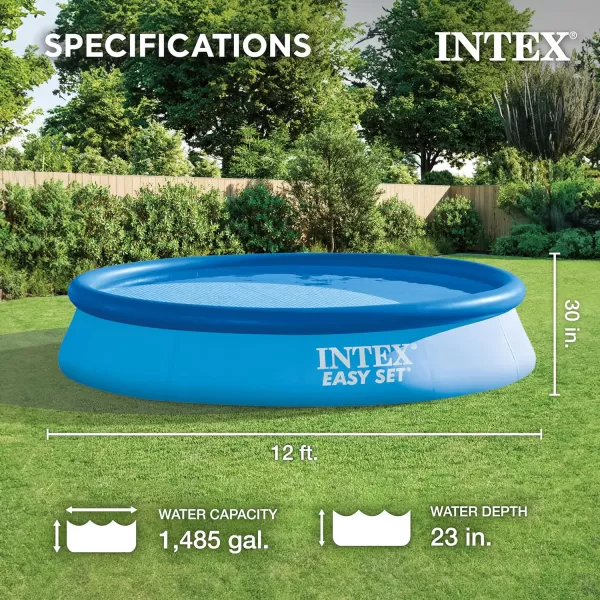 Intex 28165EH Easy Set Inflatable Swimming Pool Set 15ft x 42in  Includes 1000 GPH Cartridge Filter Pump  Removable Ladder  Pool Cover  Ground Cloth12FT x 30IN